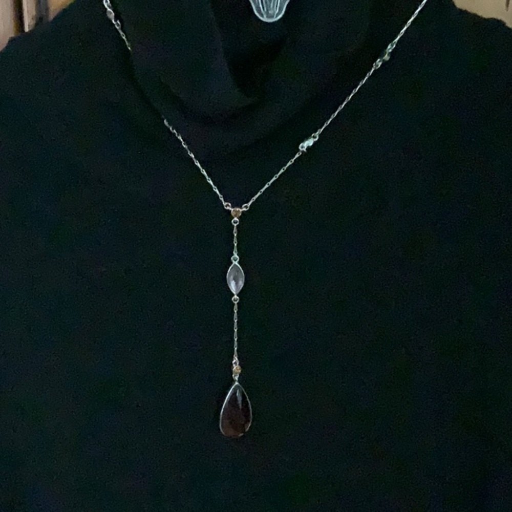 Lia Sophia garnet drop necklace